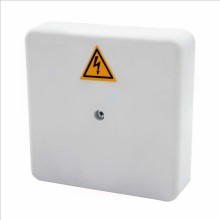 Коробка распределительная огнестойкая КРОПС-П2, IP41, габаритные размеры 100х100х30 мм, для кабелей сечением до 4 мм2, 2 клеммы КМ-Профиль (FRJB-KM-P2-4-02-КРОПС-IP41)