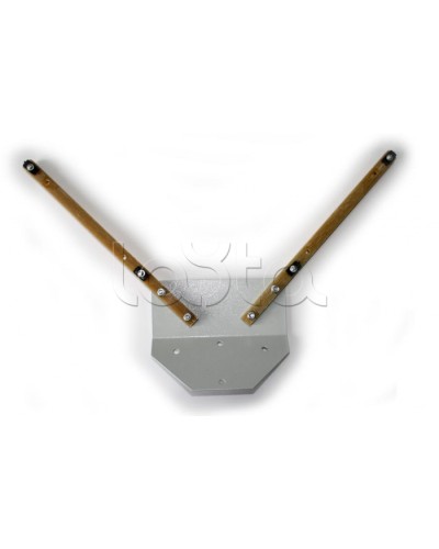 Узел с двумя стеклопластиковыми консолями для крепления двух блоковна плоскость заграждения, стены зданияили на другие электропроводные предметы Омега-микродизайн УКБ-22 в Прокопьевске Кронштейны и планки для извещателей Pintop.ru