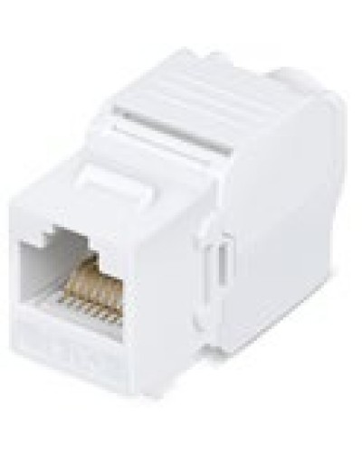 Вставка Keystone Jack RJ-45(8P8C), категория 6, 110 IDC, угол заделки 180 градусов, без инструмента (Toolless), белая в Прокопьевске Модули Keystone Pintop.ru
