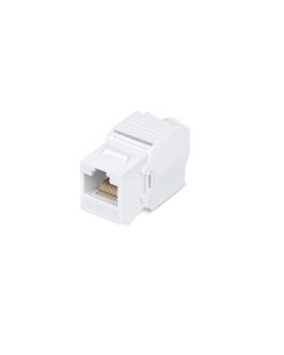 Вставка Keystone Jack RJ-45(8P8C), категория 5e, 110 IDC, угол заделки 180 градусов, без инструмента (Toolless), белая в Прокопьевске Модули Keystone Pintop.ru