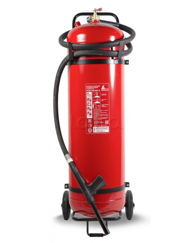 Огнетушитель ПОЖТЕХНИКА ОП-100(з) МИГ на тележке с перекрывным стволом (10А, 233В-2, С, Е) (баллон 125л., ОТВ-100кг) в Прокопьевске Огнетушители Pintop.ru