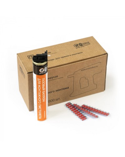 Комплект газовый баллон 165 мм и гвозди 3х16 мм (кованые) (1000 шт/уп) Промрукав (PR08.22647) в Прокопьевске Аксессуары для кабель-канала Pintop.ru