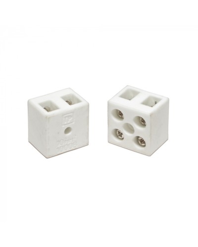 Клемма керамическая латунь 10 мм² 2 пары контактов с крепежным отверстием (5 шт/уп) Промрукав (PR08.7161) в Прокопьевске Аксессуары для кабель-канала Pintop.ru