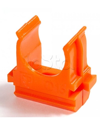 Крепёж-клипса для труб АБС-пластик оранжевая д20 в малой упаковке (10шт/1000шт уп/кор) Промрукав (PR13.0067) в Прокопьевске Держатели, клипсы, скобы Pintop.ru
