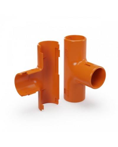 Тройник разборный оранжевый d25 мм (30шт/300шт уп/кор) Промрукав (PR13.1160) в Прокопьевске Повороты, муфты, тройники Pintop.ru