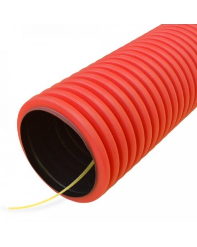 Труба гофрированная двустенная ПНД гибкая тип 750 (SN16) с/з красная д110 (50м/уп) Промрукав (PR15.0053) в Прокопьевске Труба гофрированная Pintop.ru