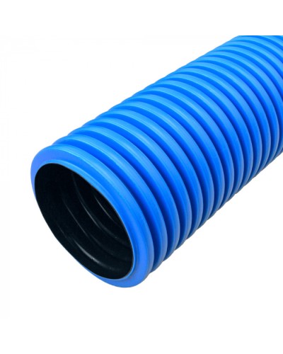 Труба гофрированная двустенная ПНД жесткая тип 1250 (SN33) синяя d90 мм 6м (36м/уп) Промрукав (PR15.01049) в Прокопьевске Труба гофрированная Pintop.ru