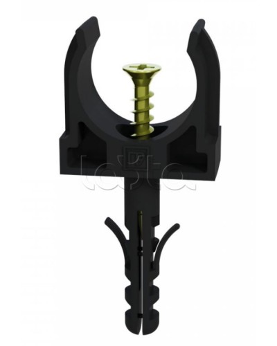 Крепеж-клипса с дюбелем и саморезом черная д20 в малой упаковке (10шт/900шт уп/кор) Промрукав (PR13.0312) в Прокопьевске Крепеж: Дюбели, шурупы, саморезы Pintop.ru