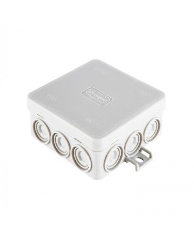 Коробка огн. E110, о/п 85х85х38мм, без галогена, 12 вых., IP55, 4P, серый Экопласт (43155HF-GR) в Прокопьевске Распределительные коробки Pintop.ru