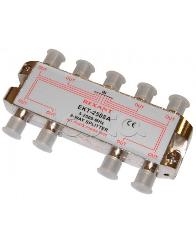 Делитель телевизионный ТВх8 под F разъём 5-2500 МГц СПУТНИК (5шт/уп) REXANT 05-6205 в Прокопьевске Системы видеонаблюдения Pintop.ru