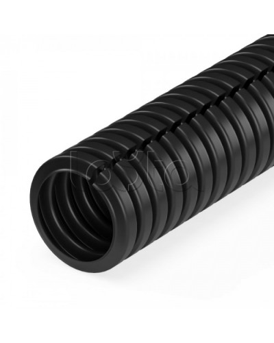 Труба гофрированная ПА негорючая (НГ) стойкая к ультрафиолету разрезная черная dвн 7 мм, dнар 10 мм (25м/уп) Промрукав (PR02.0323) в Прокопьевске Труба гофрированная Pintop.ru