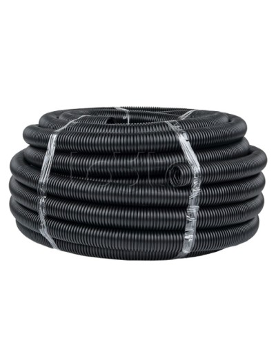 Труба гофр. ПНД тяжелая с протяжкой d50 мм (20 м) черная EKF-Plast (tpnd-50-t) в Прокопьевске Труба гофрированная Pintop.ru