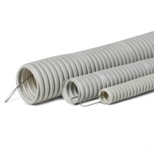 Труба гофр. тяжелая самозатух. ТГТ СЗПВХ 32 мм с зондом (50 м) ПожТехКабель