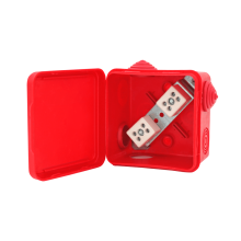 Коробка распределительная огнестойкая КРОПС-П3, IP54, габаритные размеры 80х80х50 мм, для кабелей сечением до 2,5 мм2, 2 клеммы КМ-Профиль (FRJB-KM-P3-2.5-02-КРОПС-IP54)