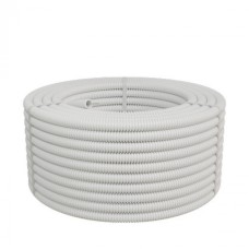 Труба ПП-FR гофрир. легкая, с зондом, без галогена, ПЛЛ 25мм Экопласт (60125HFR-W) - Труба ПП-FR гофрир. легкая, с зондом, без галогена, ПЛЛ диам.25мм ПВ-0 (50м) цвет белый 1 палл=2100м Экопласт