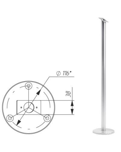 Стойка d32 (антик серебро) Oxgard в Прокопьевске Ограждения Pintop.ru
