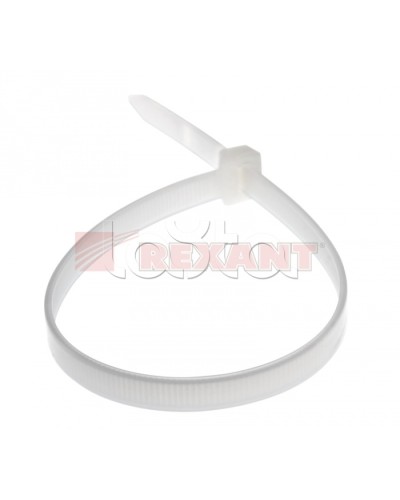 Хомут-стяжка нейлоновый 8х400 мм белый (100шт/уп) REXANT 07-0400-8 в Прокопьевске Стяжки-хомуты Pintop.ru