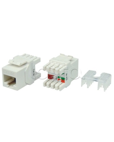 Вставка Keystone Jack RJ-45(8P8C) Hyperline KJ8-8P8C-C5e-180-WH в Прокопьевске Модули Keystone Pintop.ru