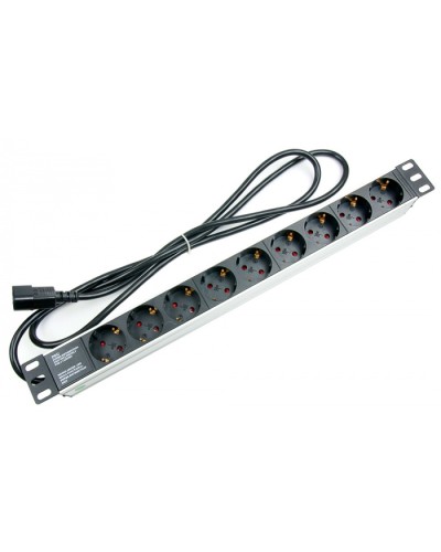 Блок на 9 розеток IEC 320 горизонтальный для 19 шкафов Cabeus PDU-9P-2IEC в Прокопьевске Блоки розеток Pintop.ru