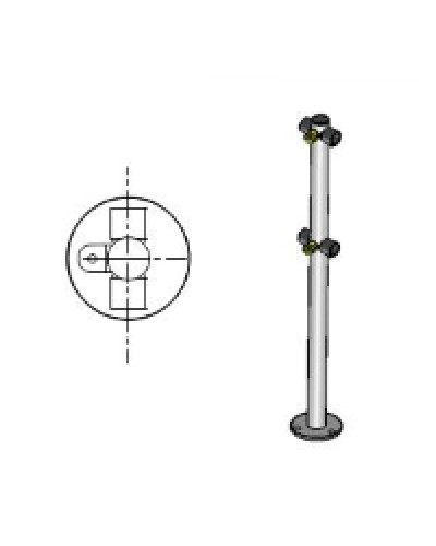 Стойка ограждения с 2-мя полупетлями под поворотную створку или секцию Т-образная по 2 муфты слева и справа Oxgard Стойка ограждения с 2-мя полупетлями Т-образная (ВЗР 1996.09.21) в Прокопьевске Ограждения Pintop.ru