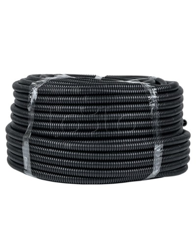 Труба гофр. ПНД с протяжкой d20 мм (25 м) черная EKF-Plast (tpnd-20-25m) в Прокопьевске Труба гофрированная Pintop.ru