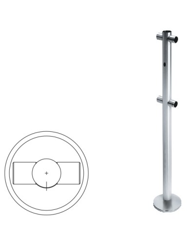 Стойка ограждения i-образная с отверстием под фиксатор (антик серебро) Oxgard в Прокопьевске Ограждения Pintop.ru