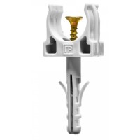 Крепеж-клипса с дюбелем и саморезом серая д16 в малой упаковке (10шт/900шт уп/кор) Промрукав (PR13.0307)