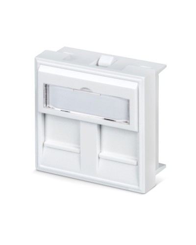 Вставка 45x45 (Mosaic) для 2 модулей формата Keystone Jack с маркером (FP-45-2M) Пожтехкабель СКС (202-032) в Прокопьевске Модули Keystone Pintop.ru