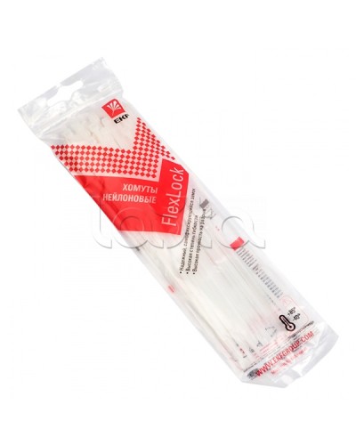 Хомут P6.6 стандартный (б), 3.6x250 (50шт) FlexLock PROxima EKF (plc-fl-ctsw-3.6x250-r) в Прокопьевске Стяжки-хомуты Pintop.ru