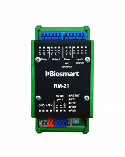 Релейный модуль BioSmart RM-21 OSDP в Прокопьевске Контроллеры СКУД BioSmart Pintop.ru