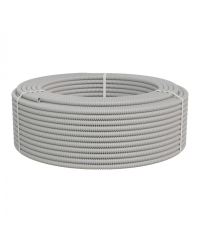 Труба ПНД-FRUF гофрир. легкая, с зондом, без галогена, трудногорючая, атмосферостойкая,цвет серый, диам. 16мм (100м) Экопласт (20116HFR-UF) в Прокопьевске Труба гофрированная Pintop.ru