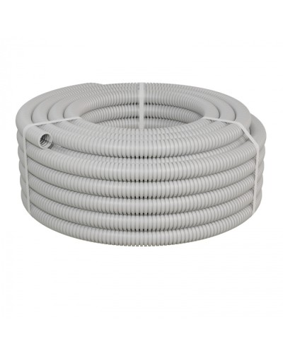 Труба ПНД-FRUF гофрир. легкая, с зондом, без галогена, трудногорючая, атмосферостойкая,цвет серый, диам. 32мм (25м) Экопласт (20132HFR-UF) в Прокопьевске Труба гофрированная Pintop.ru