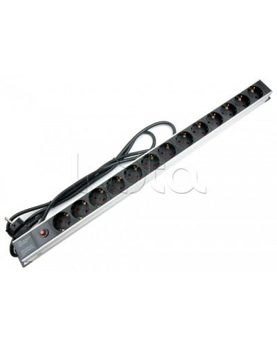 Блок евророзеток для 19 шкафов, 13 розеток, фильтр, 16 A Cabeus PDU-13P-F-2EU в Прокопьевске Блоки розеток Pintop.ru