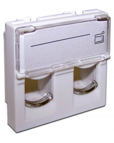 Вставка 45x45 на 2 модуля, со шторкой и увеличенным окном маркировки, белая LANMASTER (LAN-SIP-24L-WH) в Прокопьевске Коннекторы и разъемы Pintop.ru