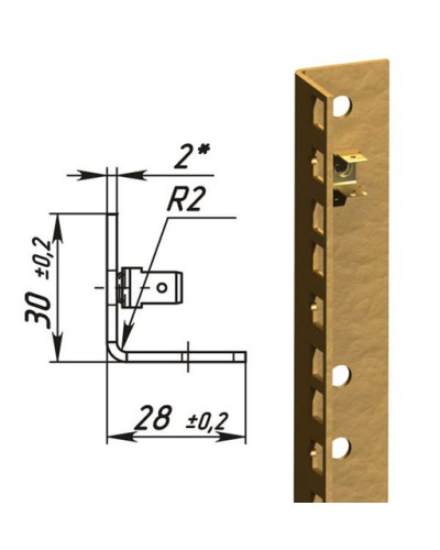 Направляющие L-образные для шкафов 24U (2 шт/уп.) TLK TLK-VNS2-L-24U в Прокопьевске Полки для шкафов и стоек Pintop.ru