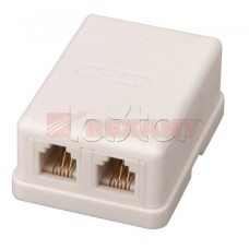 Розетка телефонная 2x6P-4C (50шт/уп) REXANT 03-0002