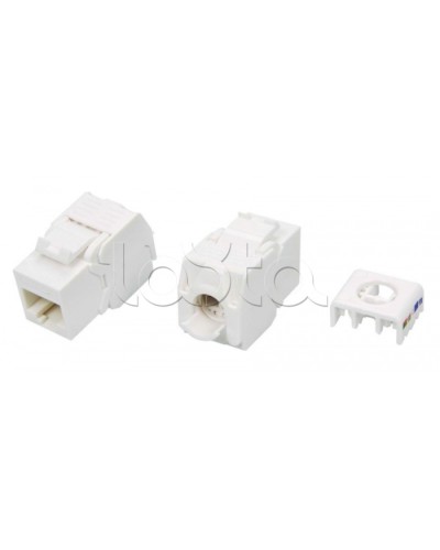 Вставка Keystone Jack RJ-45(8P8C) Hyperline KJ8-8P8C-C5e-180-TLS-WH в Прокопьевске Модули Keystone Pintop.ru