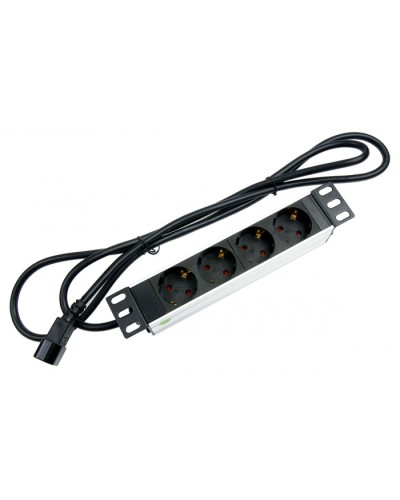 Блок евророзеток для 10 шкафов, горизонтальный, 4 розетки, 10 A Cabeus PDU-4P-2IEC в Прокопьевске Блоки розеток Pintop.ru
