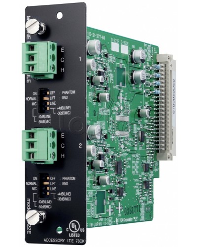 Модуль микрофонных / линейных входов (моно, 20 бит) TOA D-922E в Прокопьевске Системы оповещения и трансляции TOA Pintop.ru